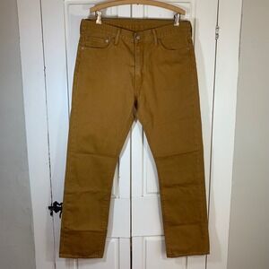 Levis 513 Slim Straight Corduroy Pants Mens 36x32 (36x30.5) Tobacco Brown Cords‎
